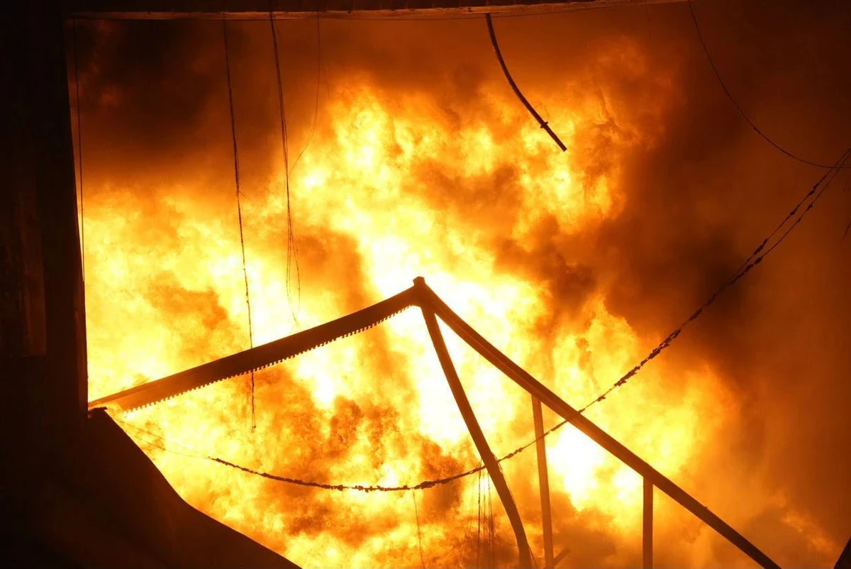 The fire
