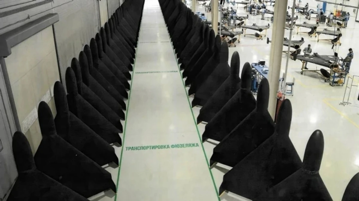 The process of assembling Shahed drone fuselages at the Alabuga production facilities