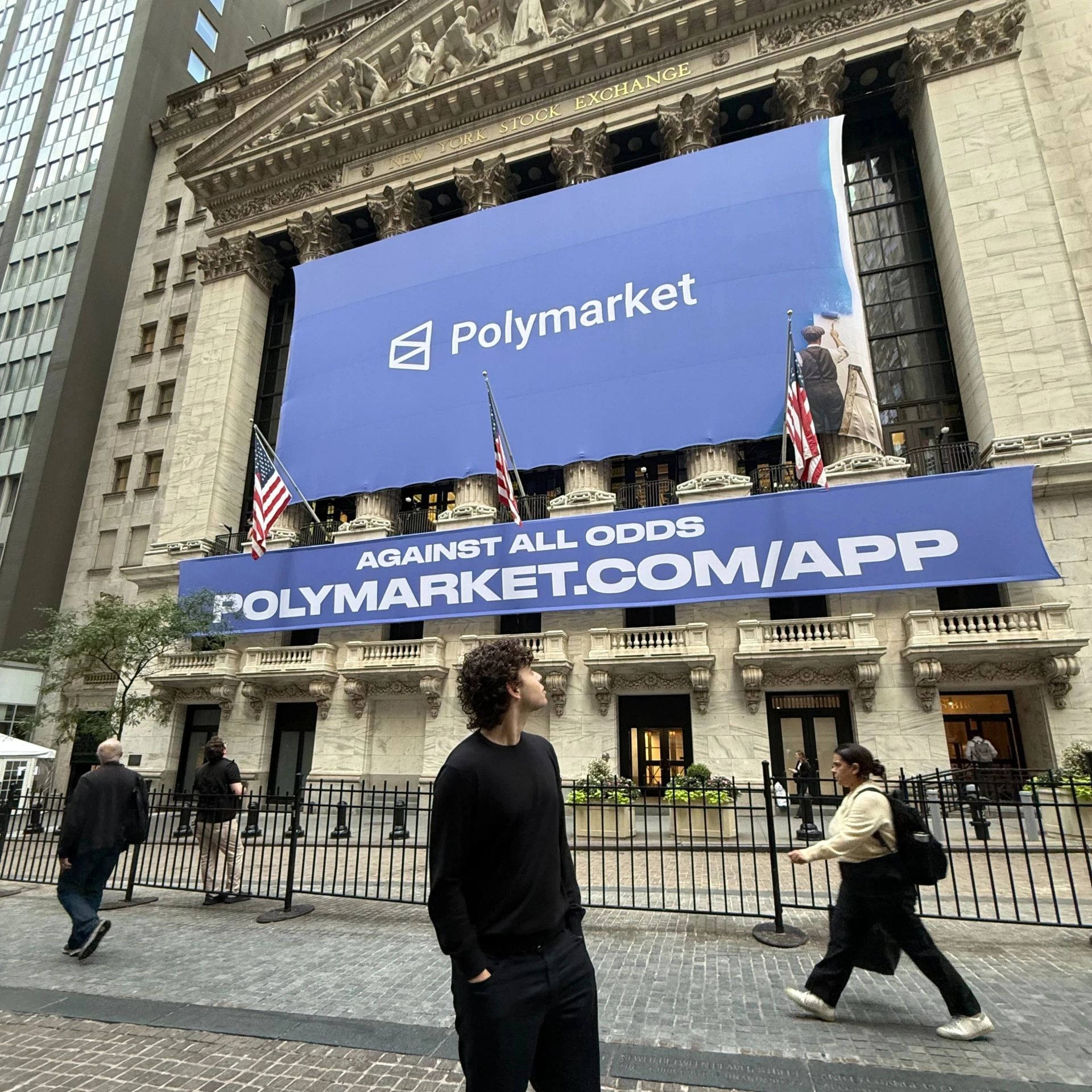 Shayne Coplan outside the NYSE stock exchange office after the US$2 billion deal.
