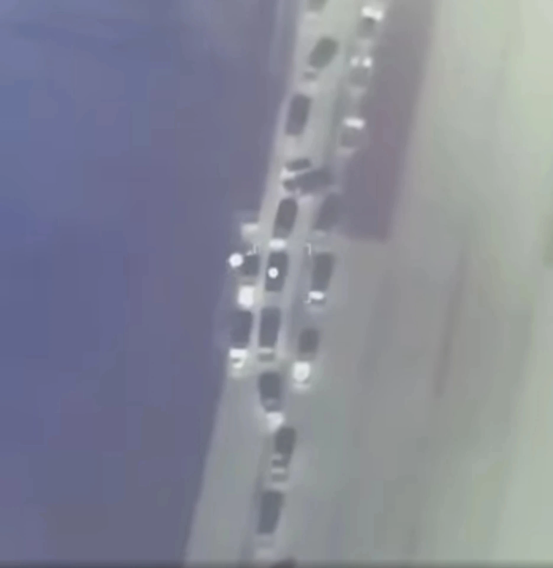 A Russian military convoy before a Bayraktar strike.