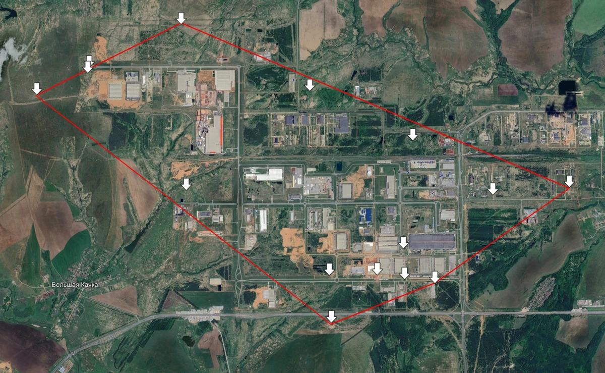 Air defence system positions within the Alabuga Special Economic Zone