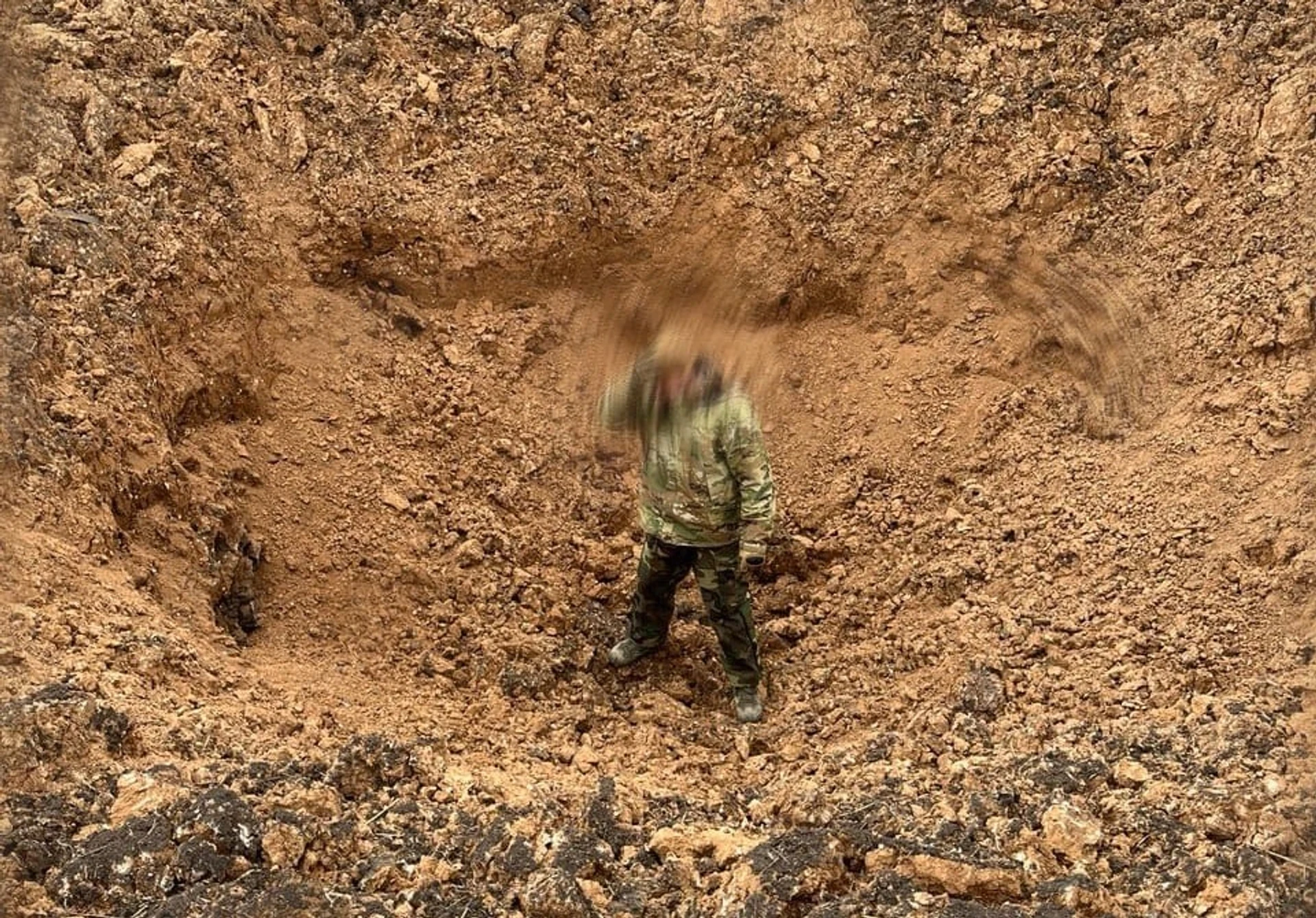 A crater after a KAB strike.