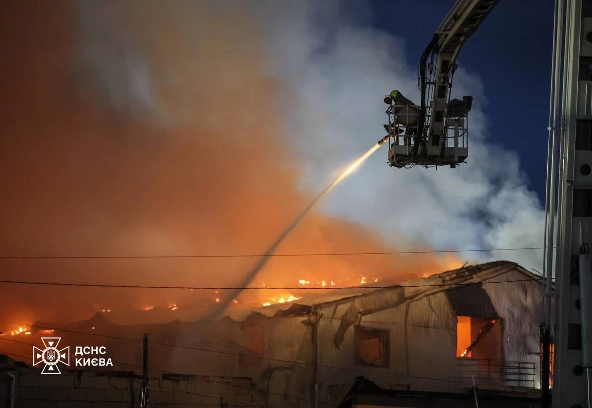 A fire being extinguished