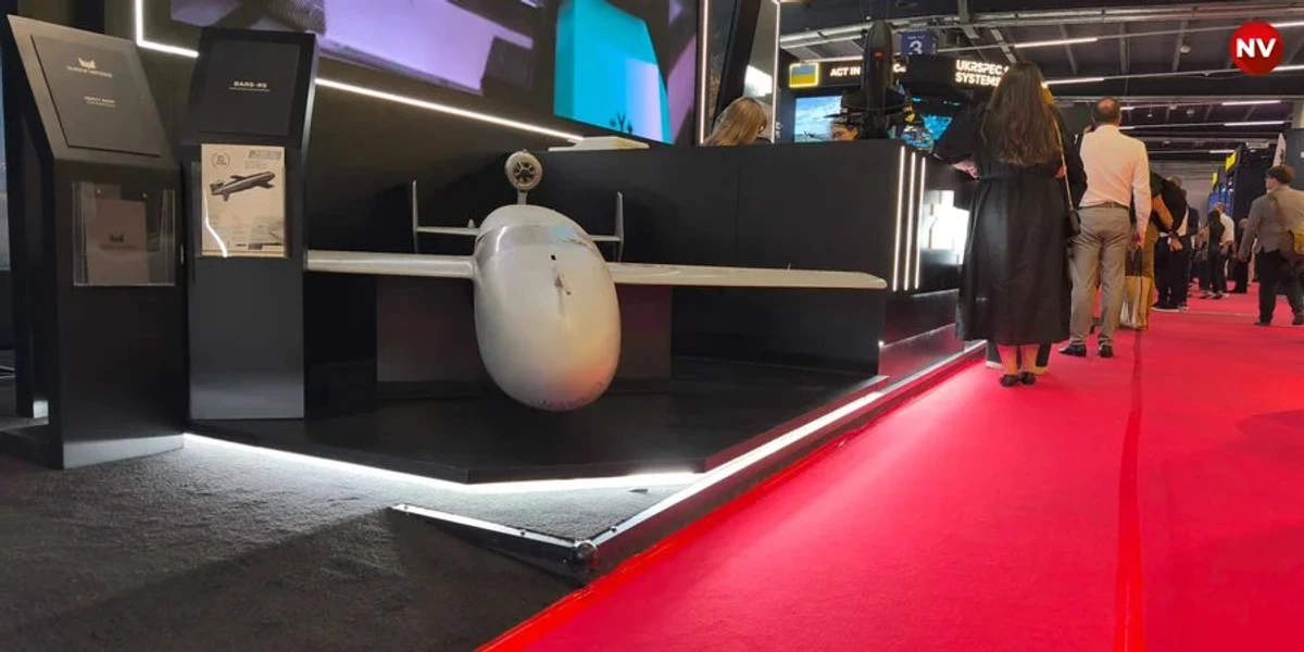 Bars jet-powered drone at the MSPO 2026 defence exhibition in Poland