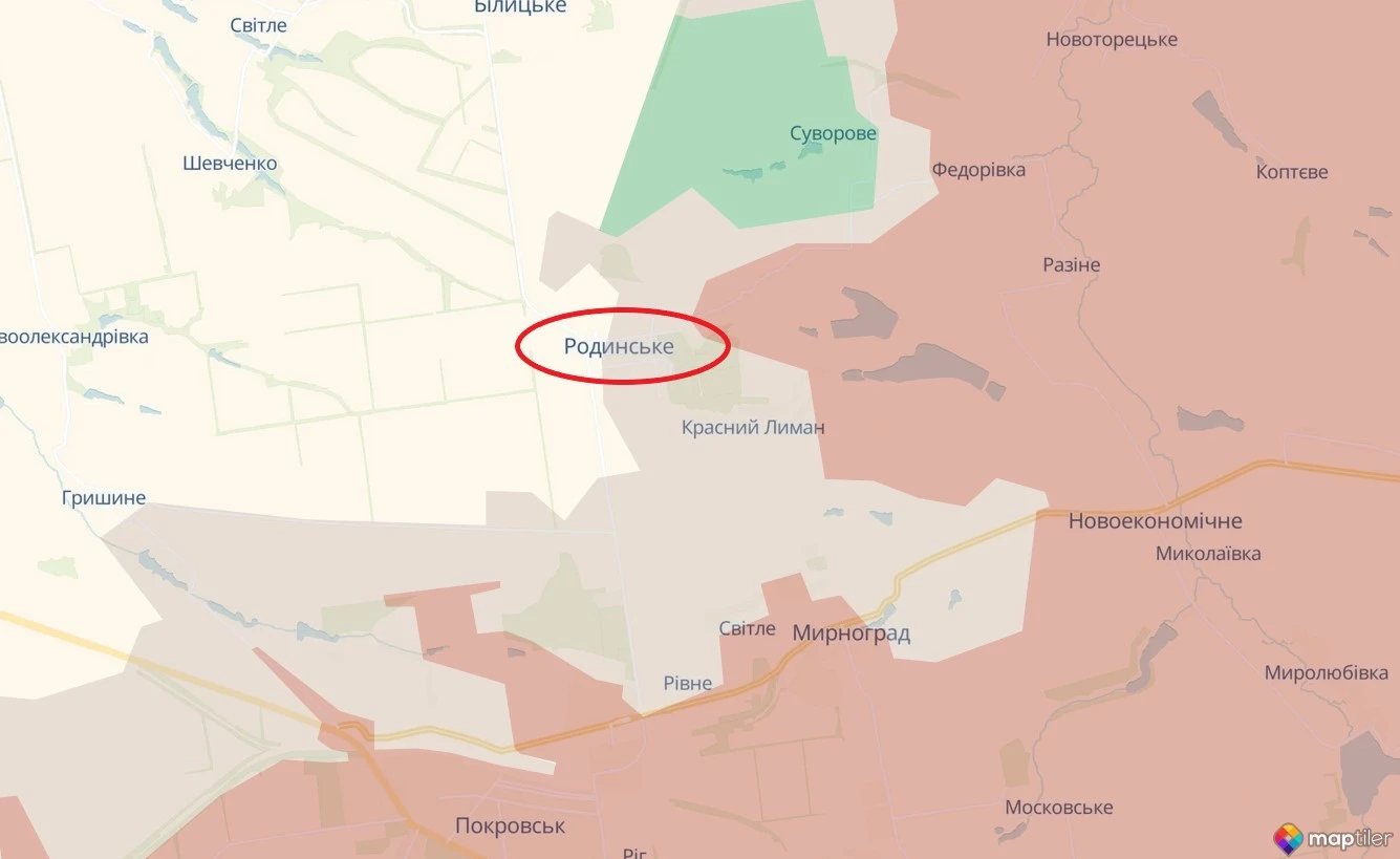 Родинське на мапі DeepState