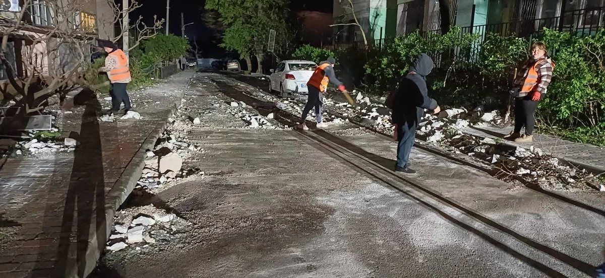 Trabalhadores de serviços públicos no local