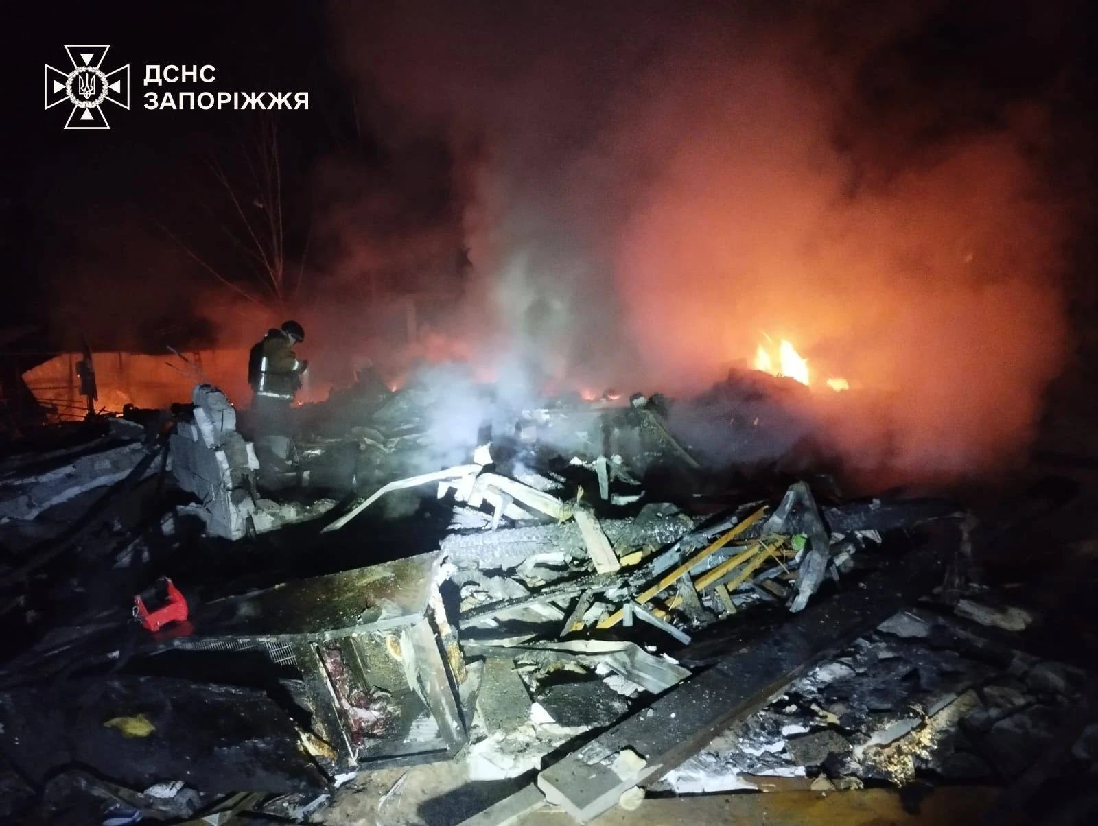 Damage recorded at the scene