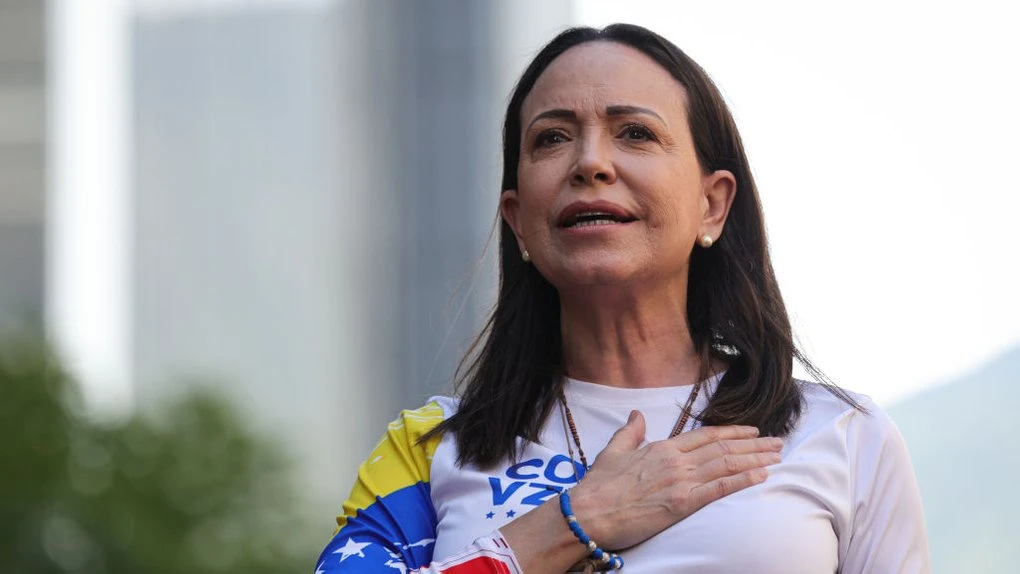 Maria Corina Machado during an anti-government protest in Caracas, Venezuela, January 9, 2025