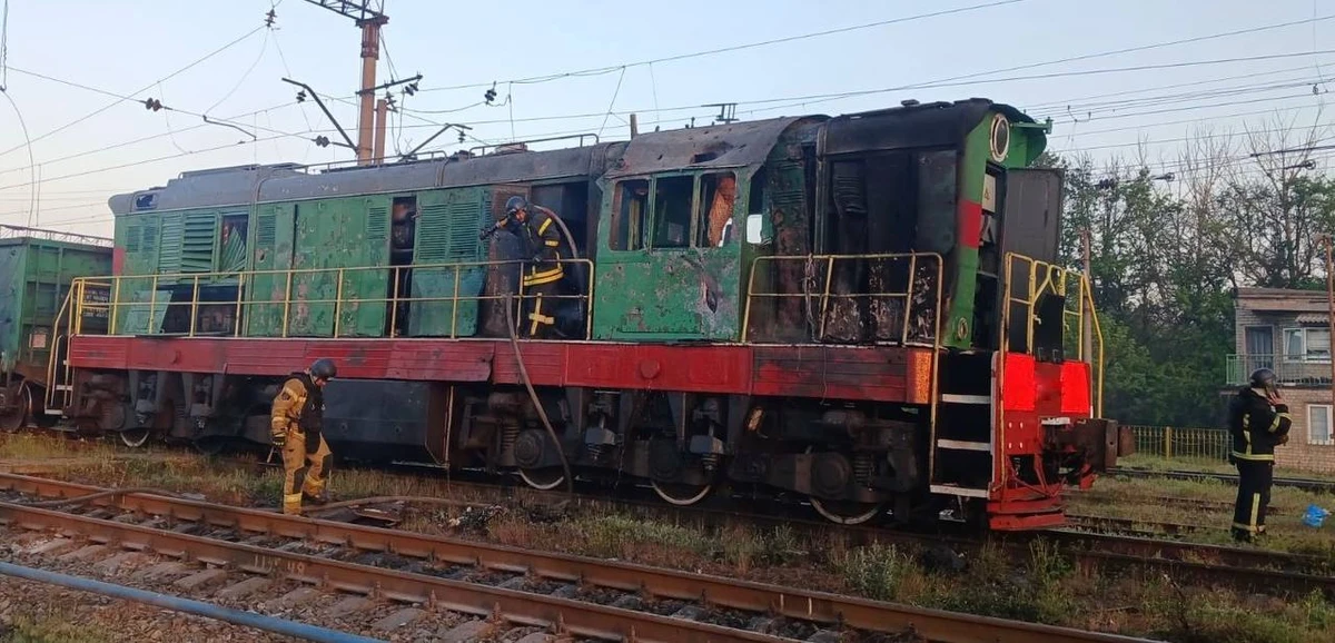 A damaged train