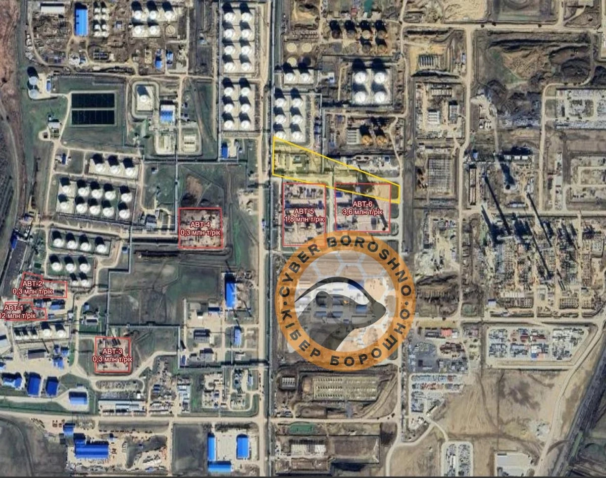 Area of the suspected fire at the Ilsky oil refinery