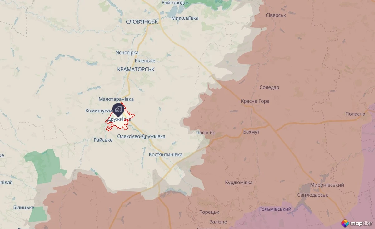 Дружковка на карте DeepState