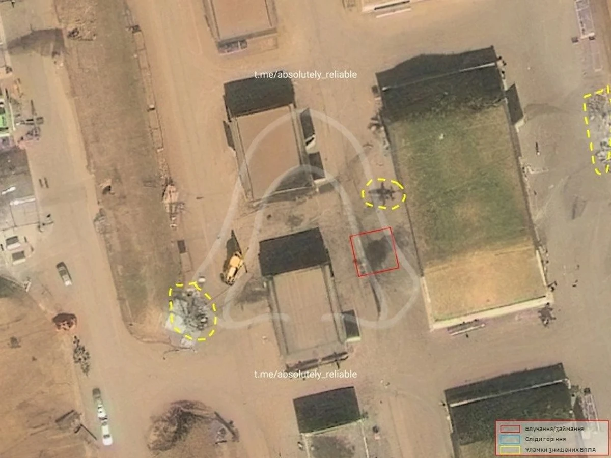 The consequences of the strike on the Tsymbulovo drone base