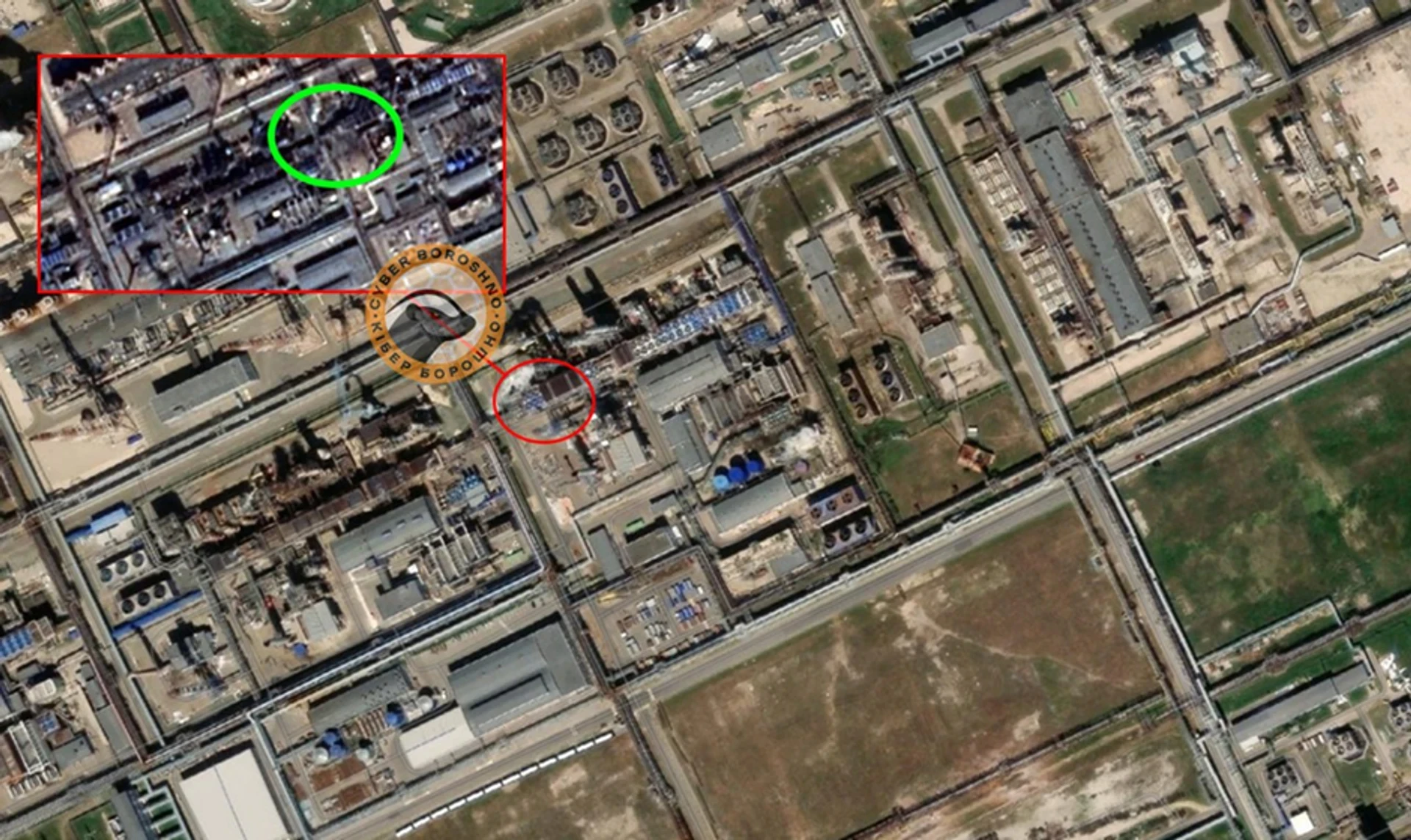 Azot in Novomoskovsk after being hit by drones.