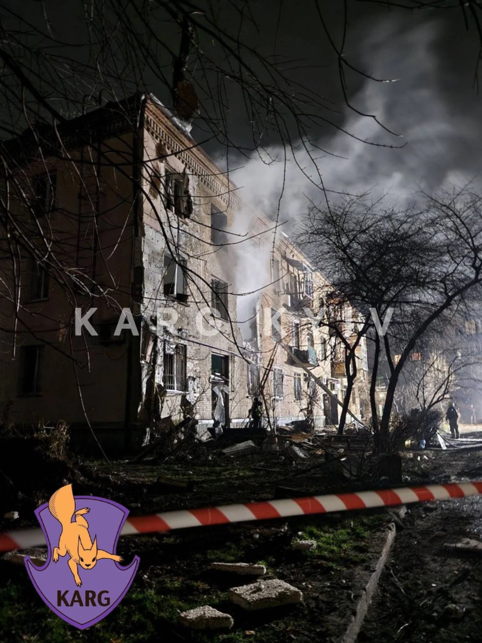 Aftermath of a Russian strike on Kyiv