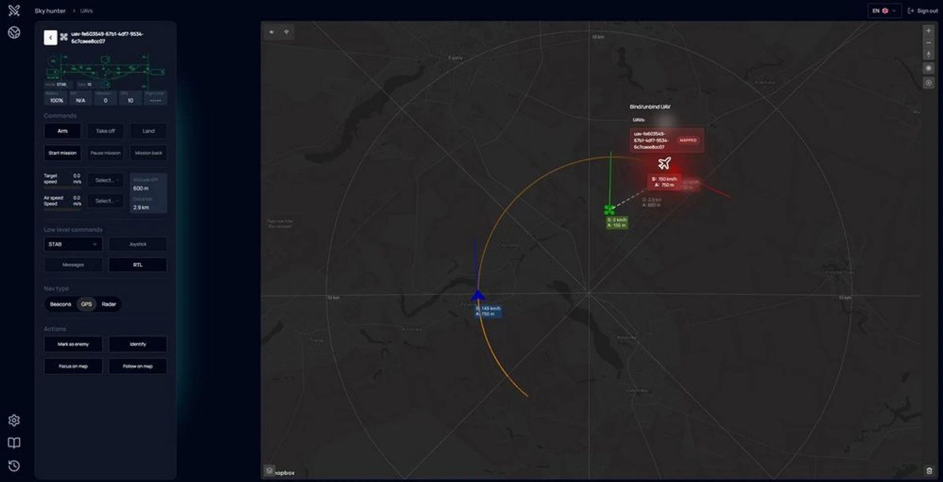 Demo of interface. Photo: Sky Hunter