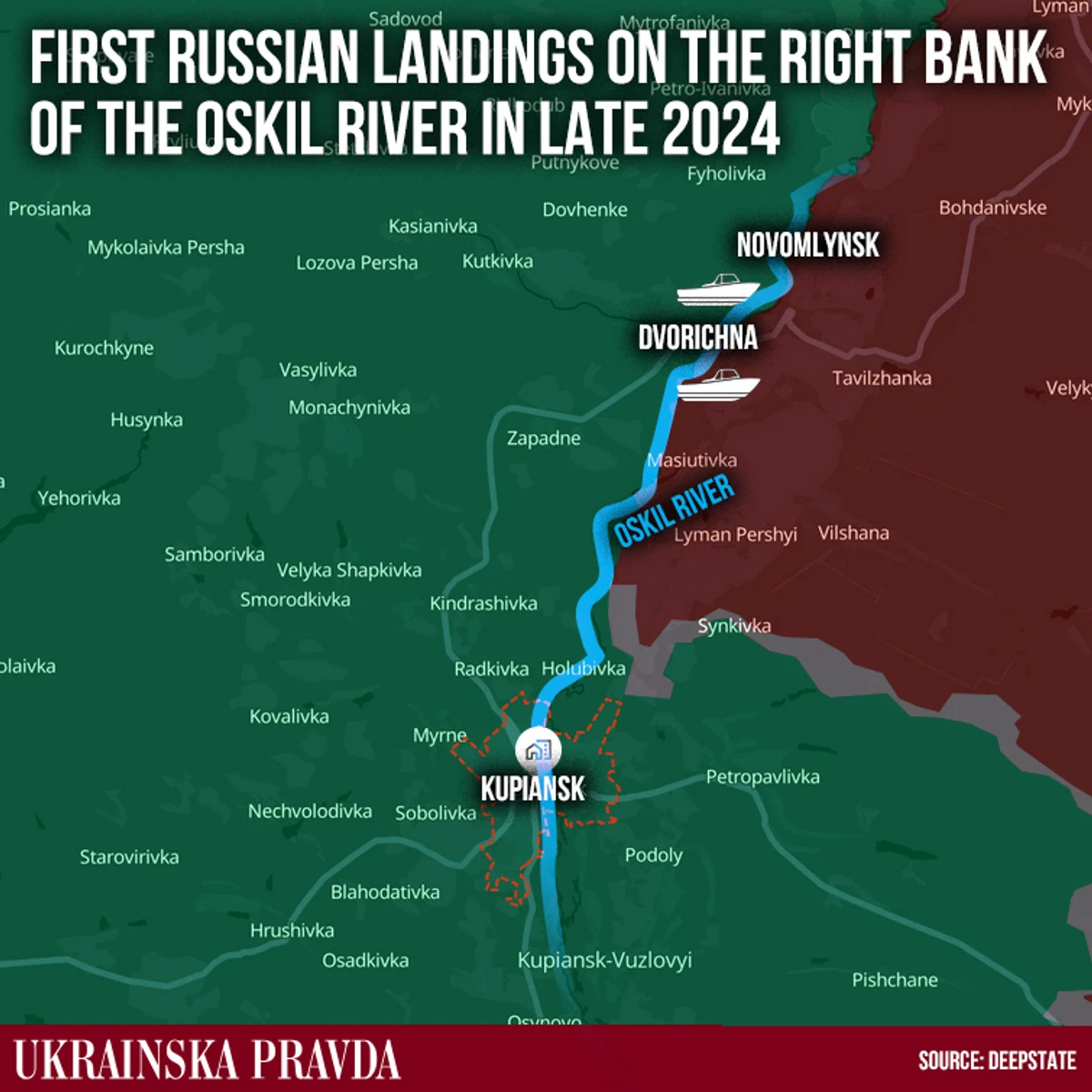 The first Russian landings on the right bank of the Oskil River in late 2024