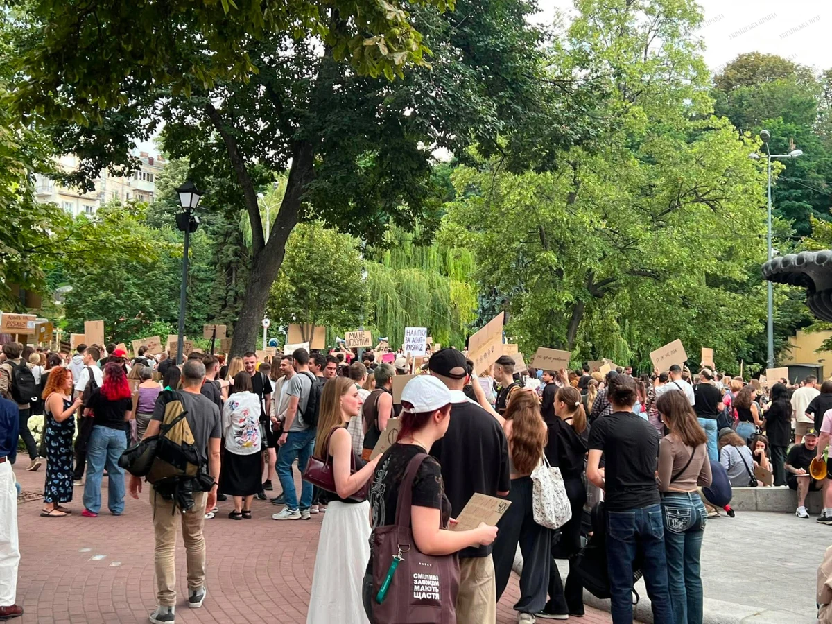 O protesto em Kyiv.