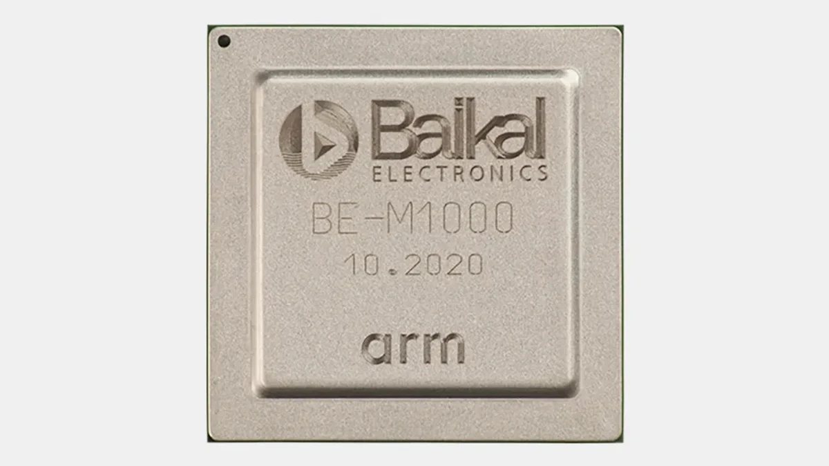 The Russian Baikal-M (BE-M1000) processor, built on ARM architecture using a 28-nanometre process node.