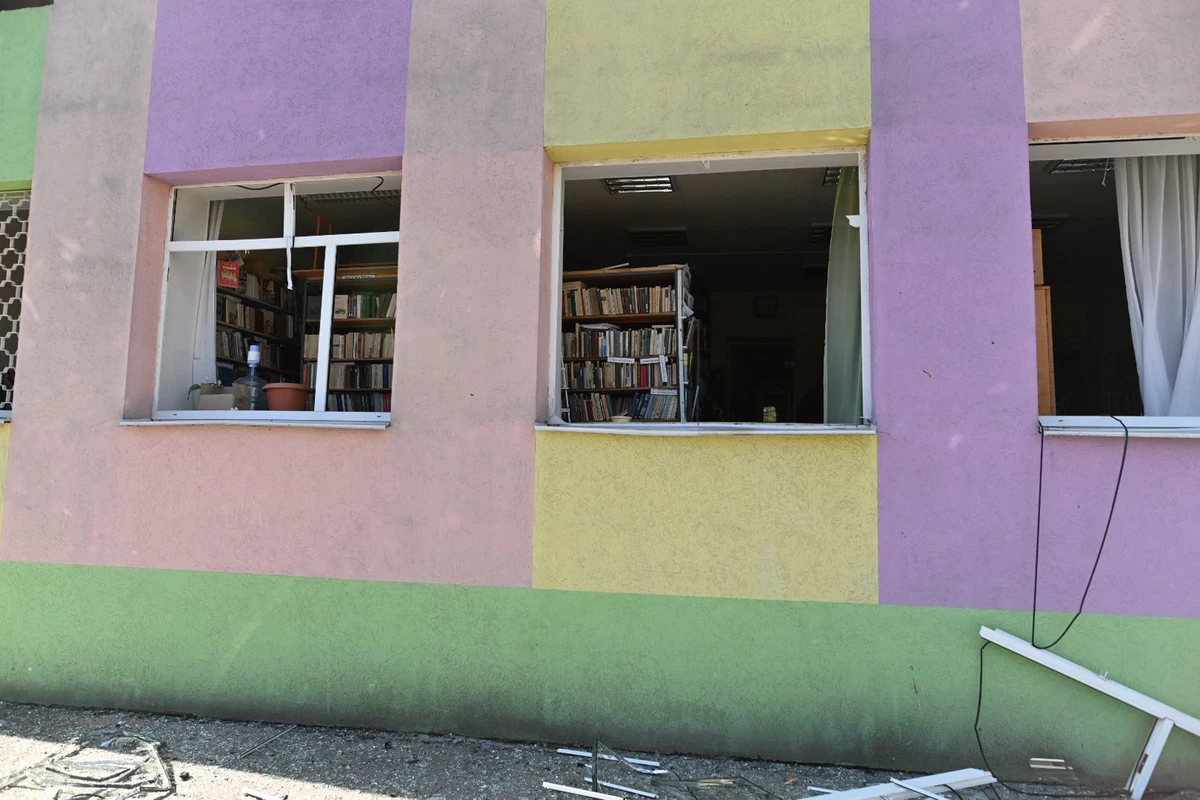 Damaged secondary school