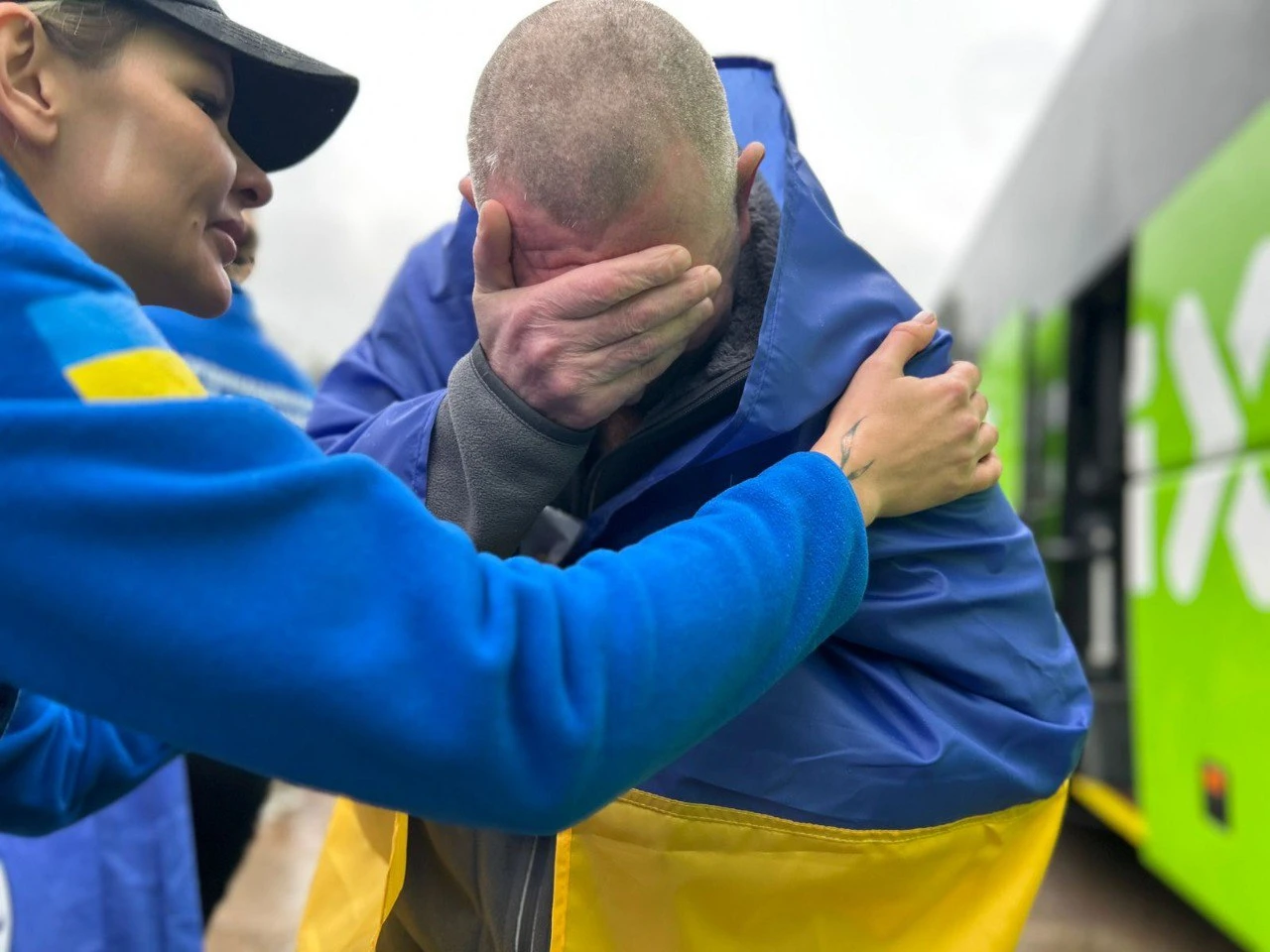 A freed Ukrainian POW.