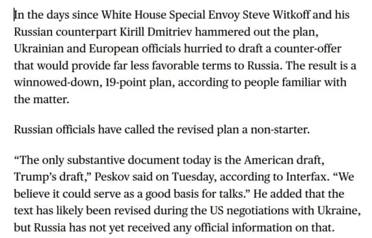 Попередня версія матеріалу Bloomberg, скриншот з вебархіву