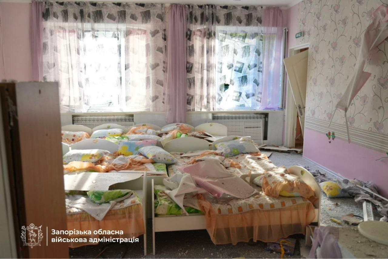 One person killed, kindergarten damaged as Russian forces strike