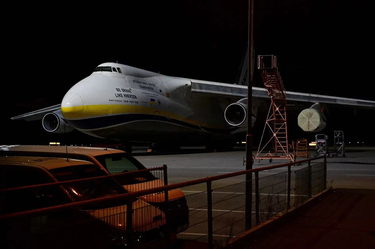 A Ukrainian Ruslan plane in Leipzig