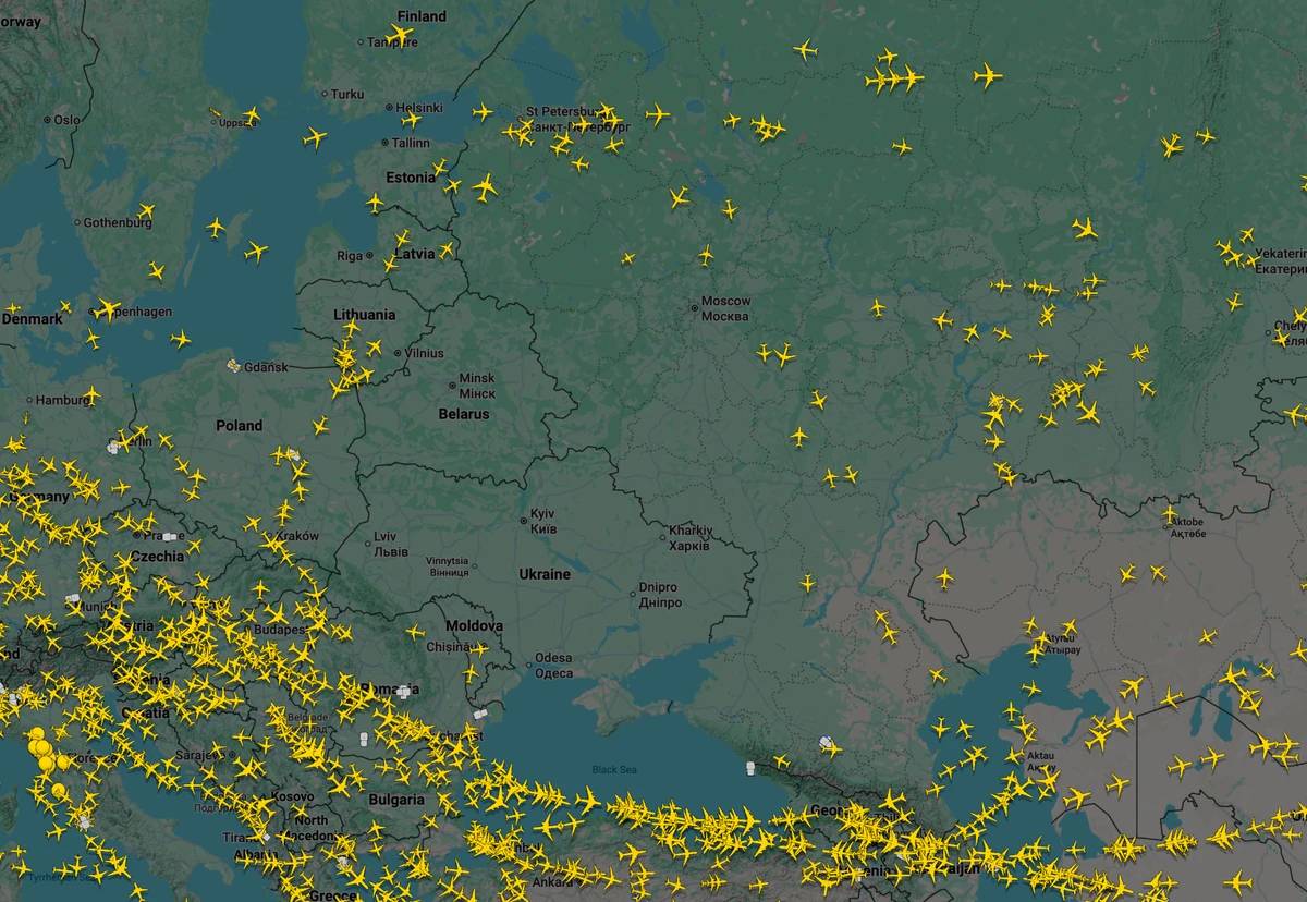 Скриншот с сайта Flightradar24