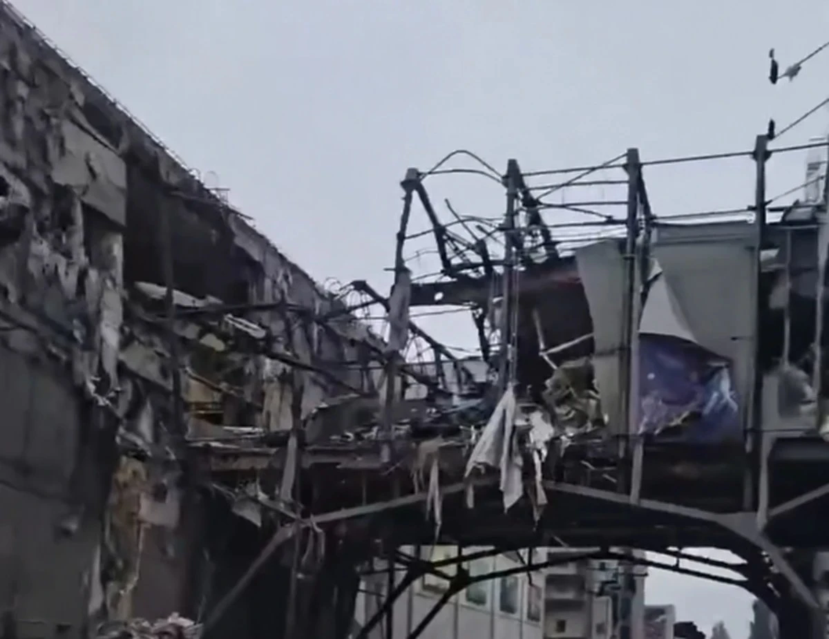 One of the shopping centre's premises on the morning of 19 October