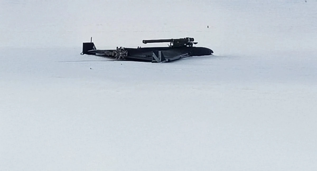 A Russian Geran-2 drone equipped with a Verba MANPADS