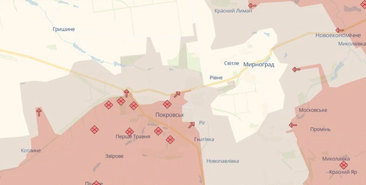 Покровськ на мапах DeepState