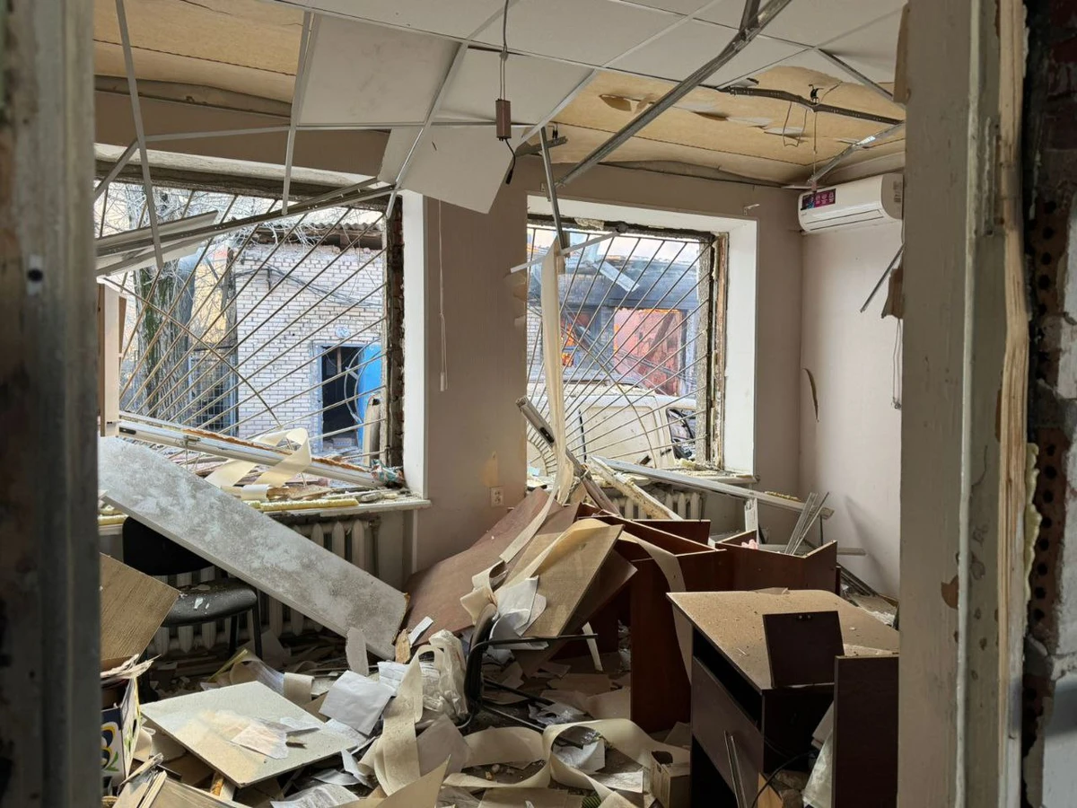 Aftermath of a Russian attack on Sloviansk