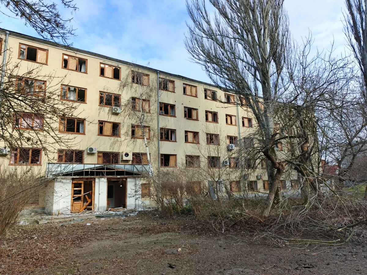Aftermath of a Russian attack on Kherson State University.