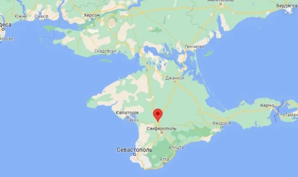 селище Гвардійське у Криму на мапі