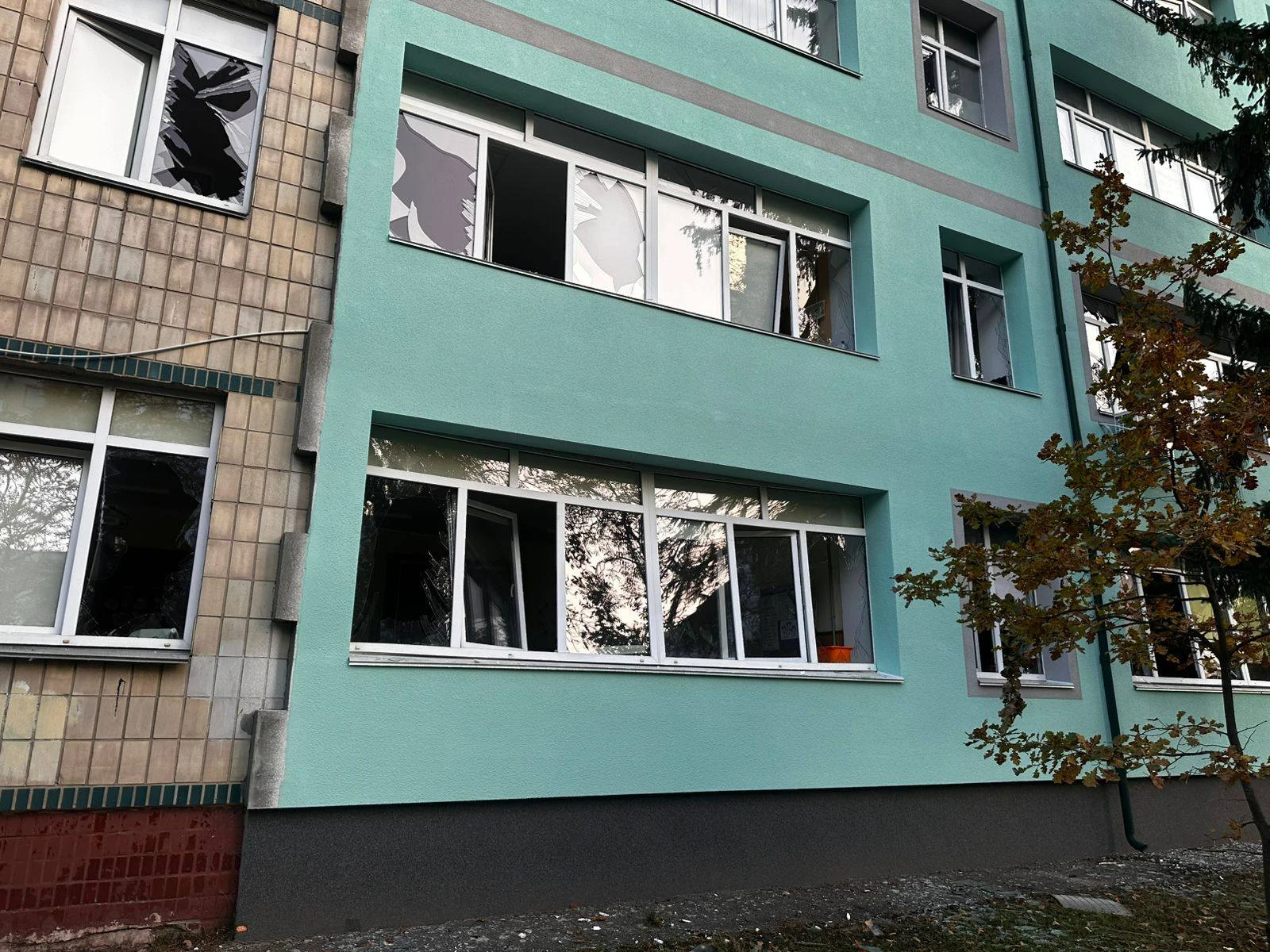 The aftermath of the Russian attack.