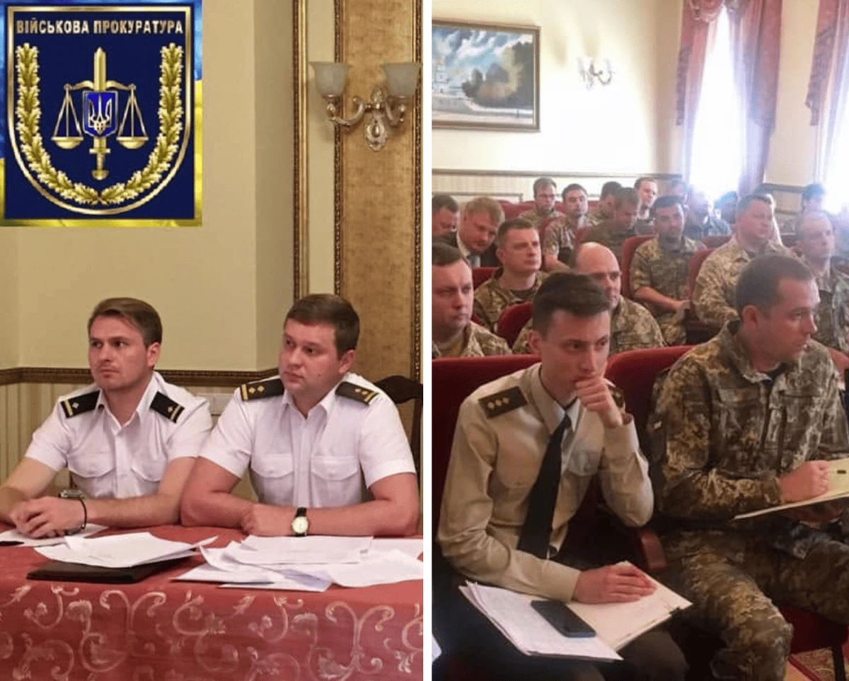 Фото с совместного совещания в июле 2019 года: в президиуме сидят два заместителя руководителя — Руслан Кравченко и Максим Крым (нынешний заместитель генпрокурора), в первом ряду — начальник отдела Айдин Худиев