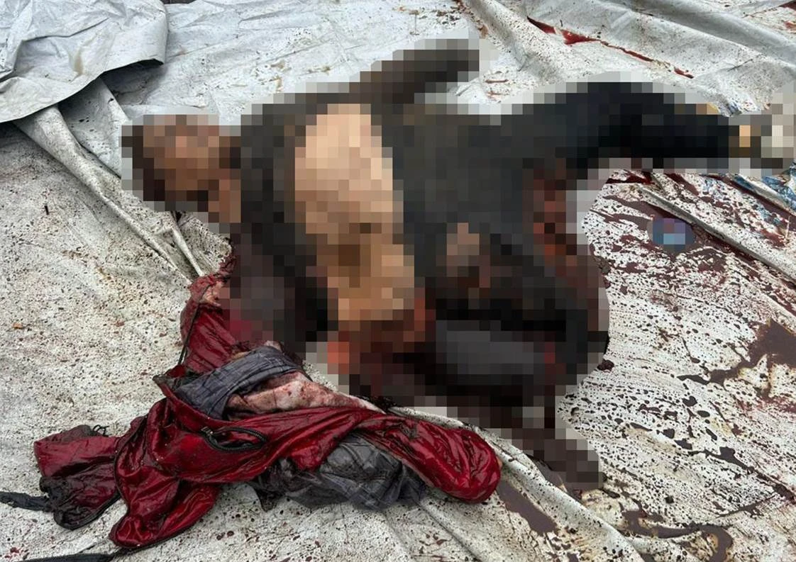 The body of a woman killed in Kostiantynivka.