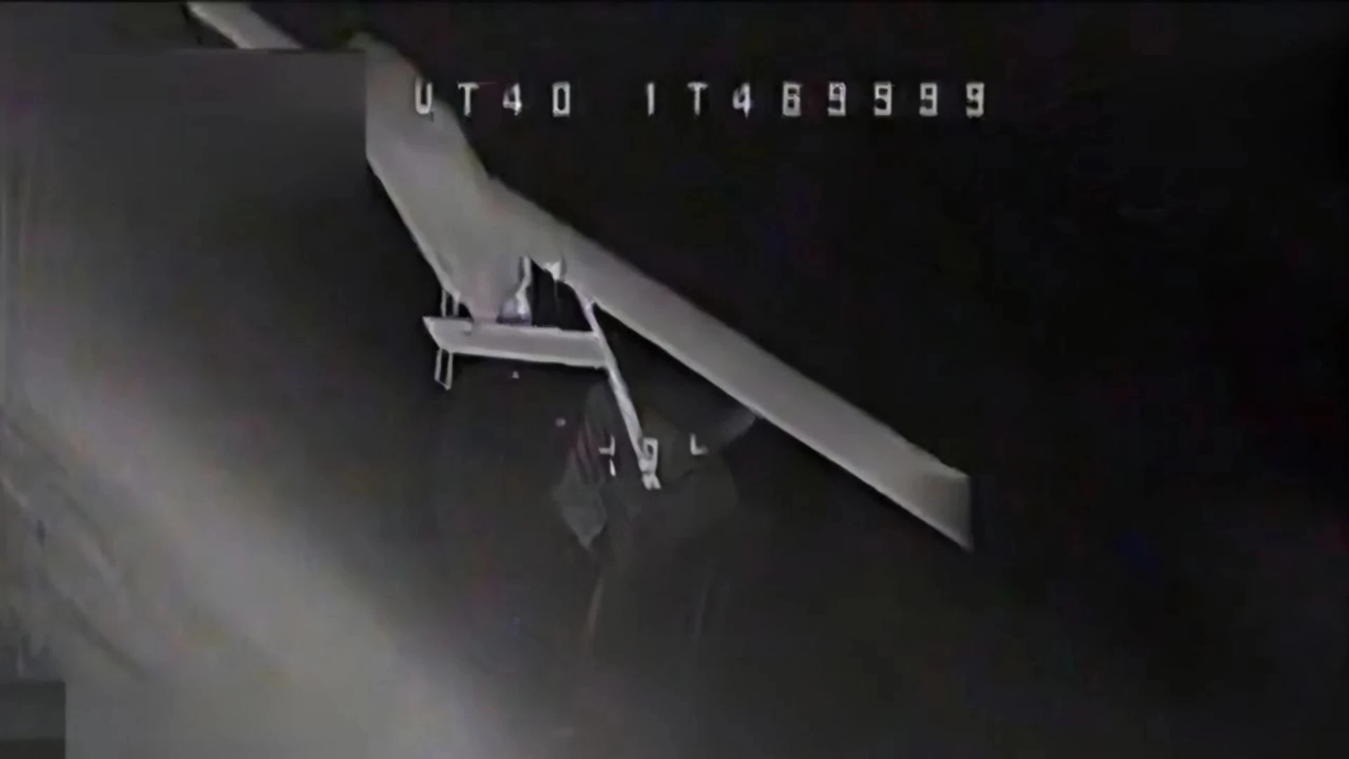 Ukrainian FP-1 drone before being hit by a Russian FPV interceptor.