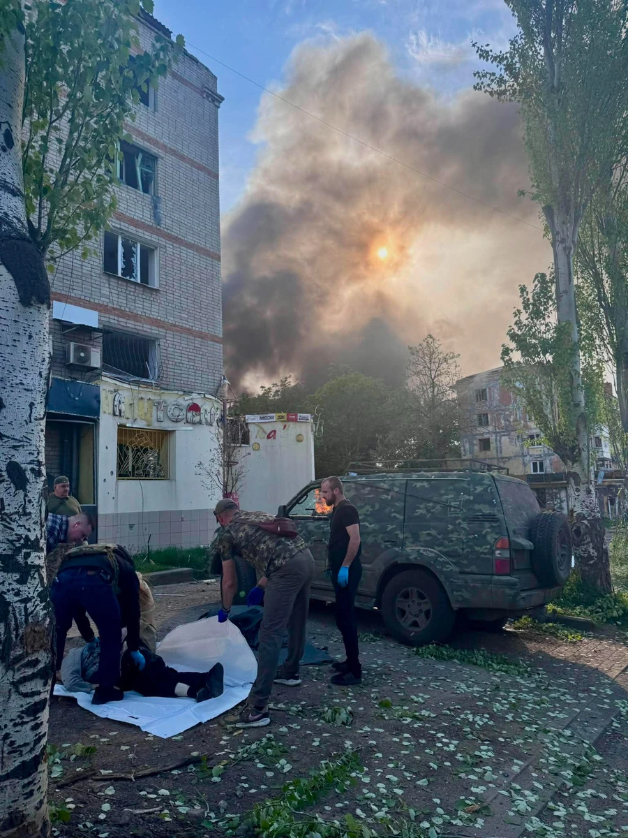 The aftermath of the Russian attack on Kramatorsk.