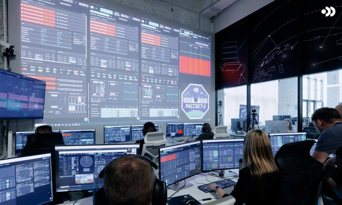 Satellite control centre for the Rassvet high-speed internet programme