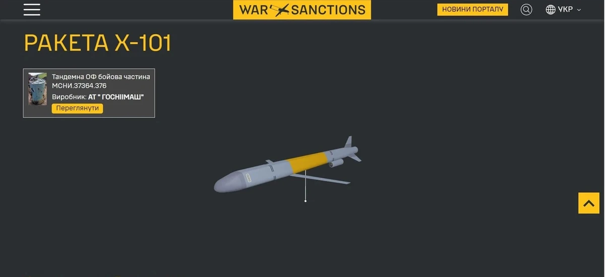 A model of the Kh-101 cruise missile