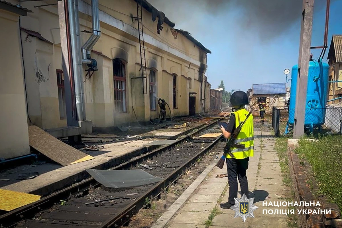 Damage caused by a Russian attack