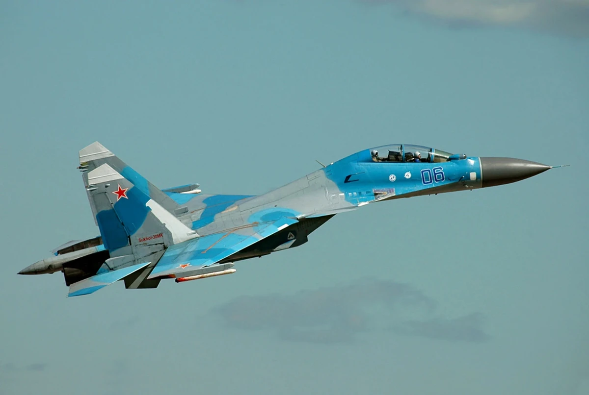 A Russian Su-30 aircraft, which could be refuelled with foreign fuel