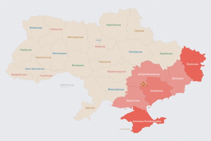 Карта alerts.in.ua