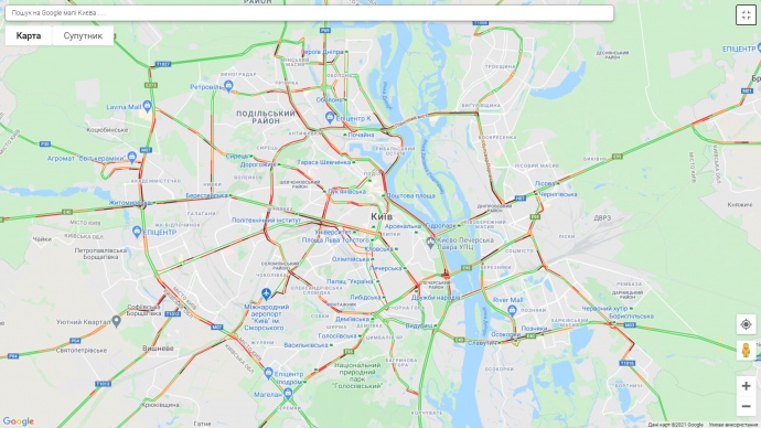 Київ станом на 8:45 у четвер 27 січня
