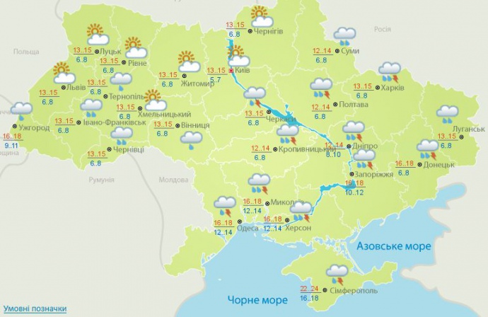 Прогноз погоди на 20 вересня