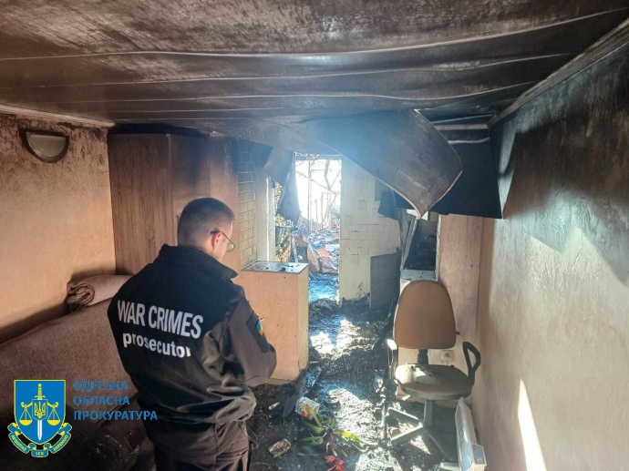 Последствия падения дрона под Одессой