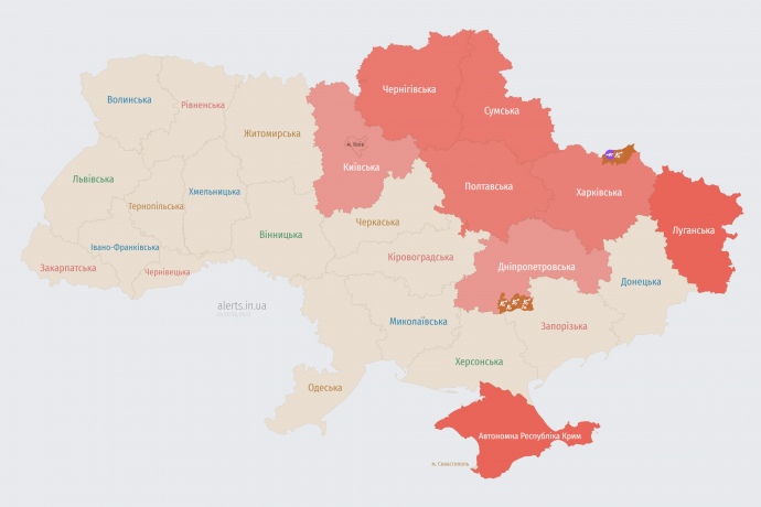 Карта alerts.in.ua