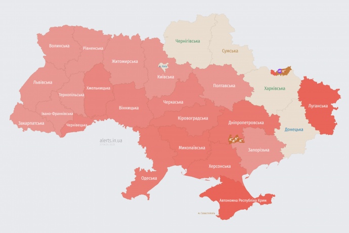 Карта alerts.in.ua