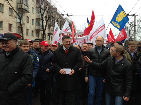 Яценюк и Тягнибок в Житомире. Фото пресс-службы Батькивщины